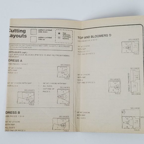 Vintage 1998 Simplicity Toddler's Dress Top Pants Bloomers Sewing Pattern 2,3,4 - Picture 8 of 10
